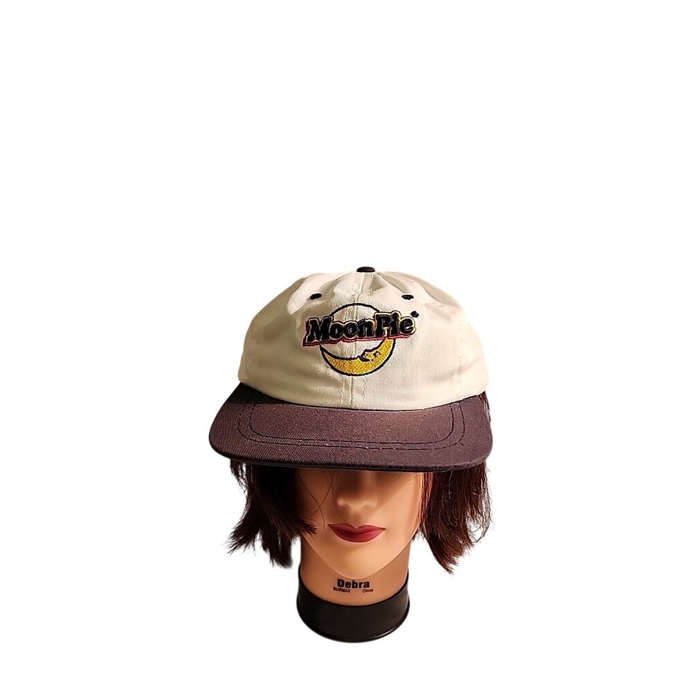 MoonPie Baseball Hat Adjustable Cookie Dessert White Made In USA Snapback